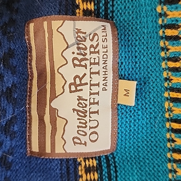 Powder River Outfitters Panhandle Slim Faux Fur Trim Cardigan Belted Aztec Print - Picture 4 of 8